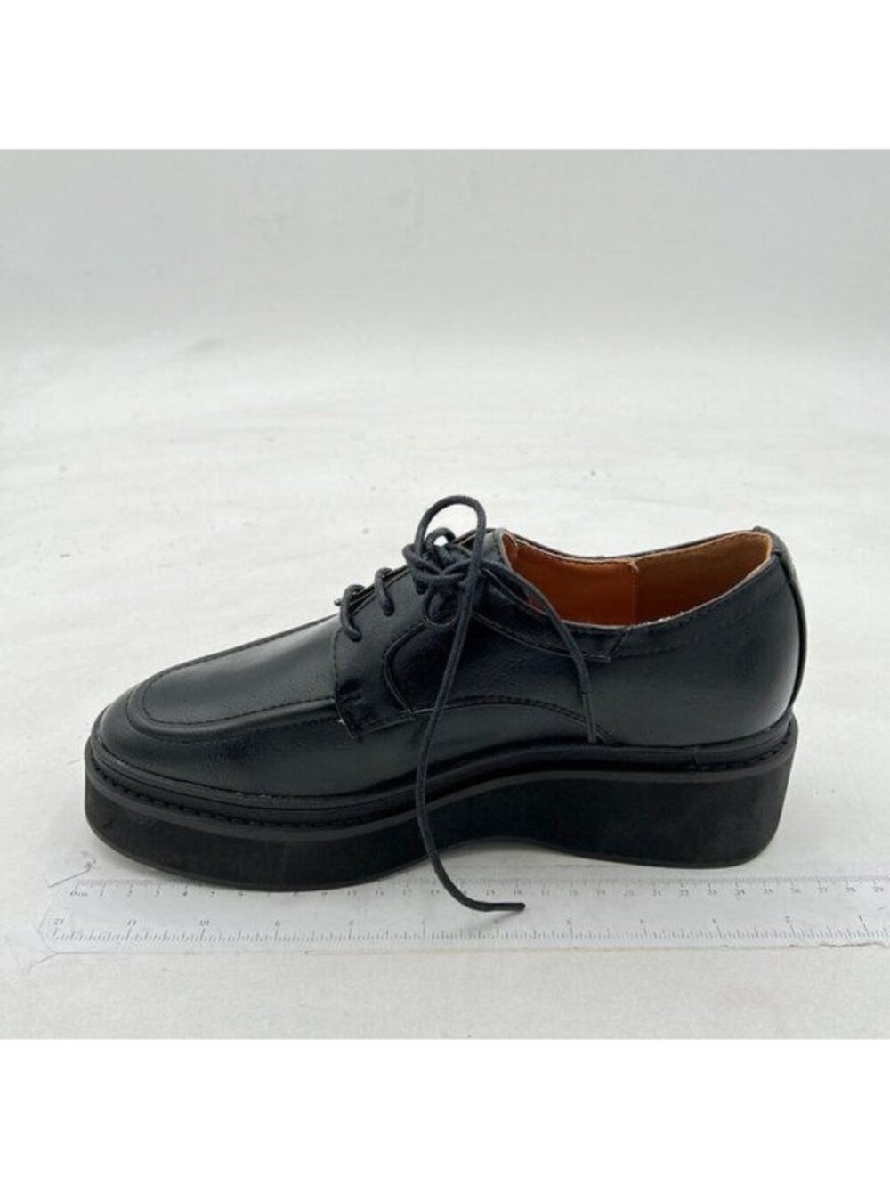 Womens Black Oxford Shoes,Vintage Oxford Platform Shoes ,Low Heel Black